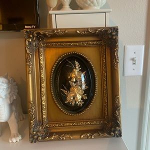 Vintage 24k Gold Flowers in Frame